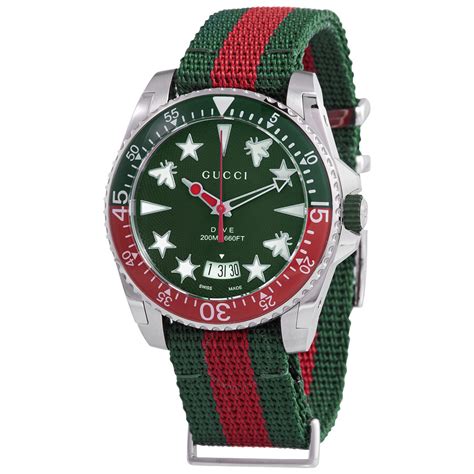 gucci dive quartz watch green